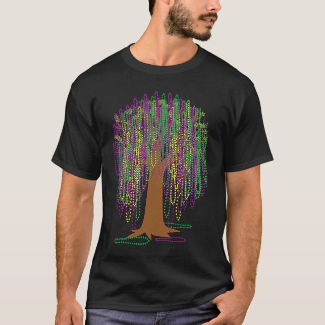 Mardi Gras Carnival Mexican Graphic Bead Tree Bour T-Shirt (Vorderseite)