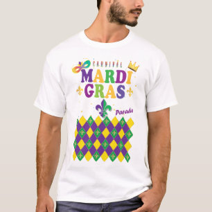 Mardi Gras Carnival Party Lilie Rhombus T-Shirt