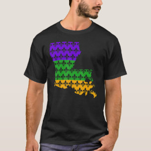 Mardi Gras Carnival Retro Louisiana Fleur De Lys C T-Shirt