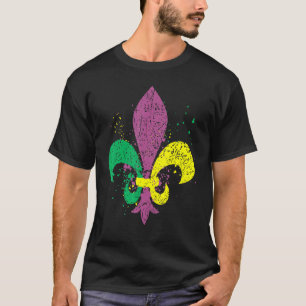 Mardi Gras Carnival Vintag Lilie Cajun Fes T-Shirt