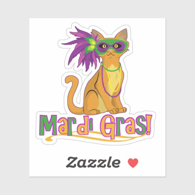 Mardi Gras Cat Aufkleber (Blatt)