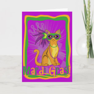 Mardi Gras Cat Karte