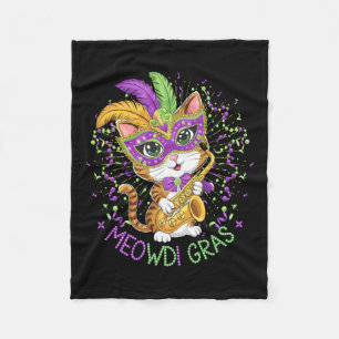 Mardi Gras Cat Lovers Fleecedecke