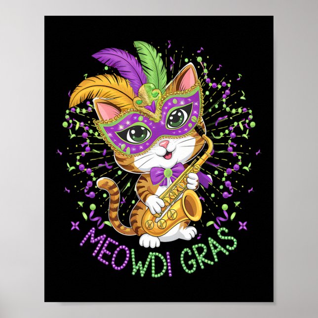 Mardi Gras Cat Lovers Poster (Vorne)