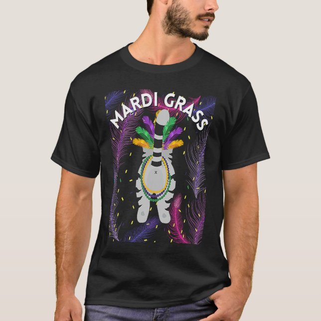 Mardi Gras Cat Mardi Gras Pun Meme Mardi Gras Bead T-Shirt (Vorderseite)