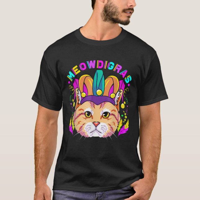 Mardi Gras Cat Meowdigras Kinder Teen Girls Parade T-Shirt (Vorderseite)