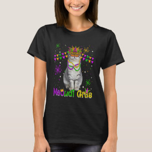Mardi Gras Cat Niedlich Scottish Fold Cat Carnival T-Shirt