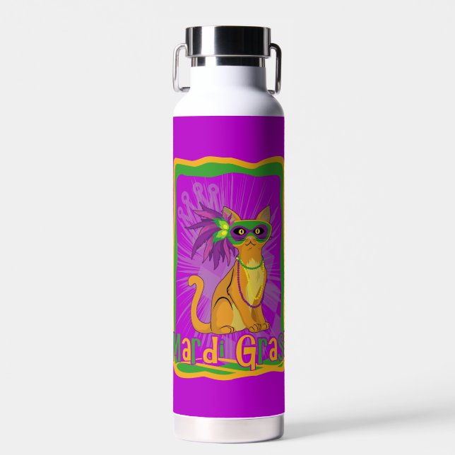 Mardi Gras Cat Trinkflasche (Vorne)