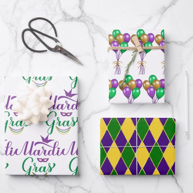 Mardi Gras Celebration Geschenkpapier Set (Vorderseite)