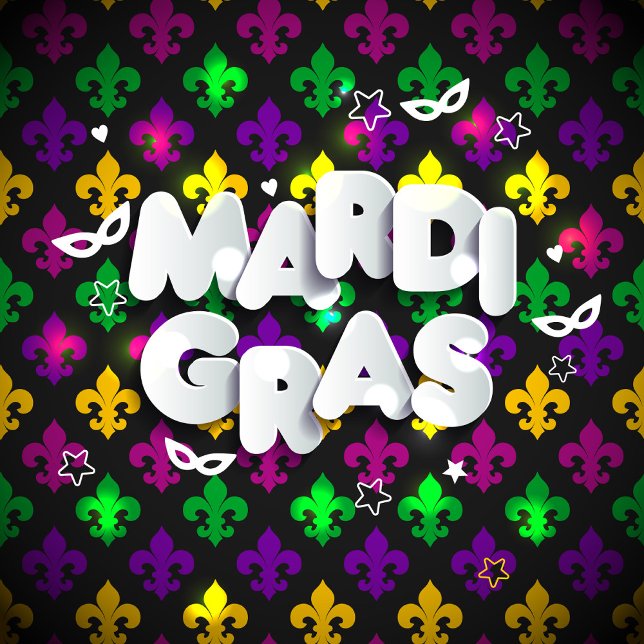 Mardi Gras Celebration  Quadratischer Aufkleber (Von Creator hochgeladen)