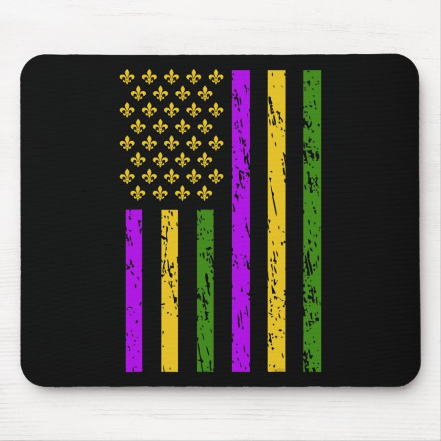 Mardi Gras Celebrations Us Mardi Gras Flag Mousepad (Vorne)
