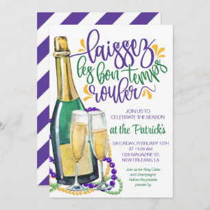 Mardi Gras Champagne Einladung