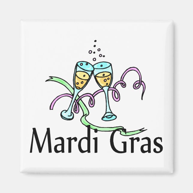 Mardi Gras Champagne Magnet (Vorne)