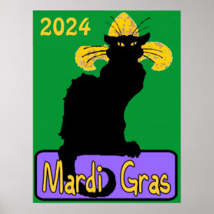 Mardi Gras Chat Noir, Bearbeitungsdatum Poster