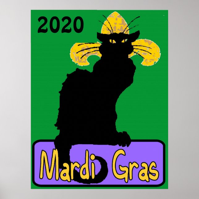 Mardi Gras Chat Noir, Bearbeitungsdatum Poster (Vorne)