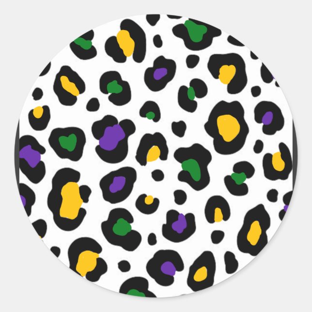 Mardi Gras Cheetah Stickers (Vorderseite)
