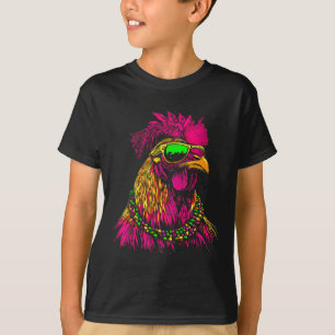 Mardi Gras Chicken Sungles Beads Bauer T-Shirt