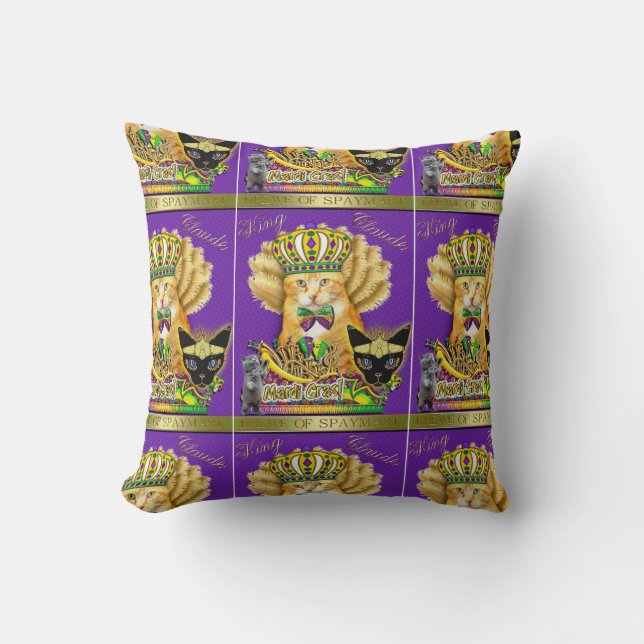 Mardi Gras Claude Throw Pillow Kissen (Vorderseite)