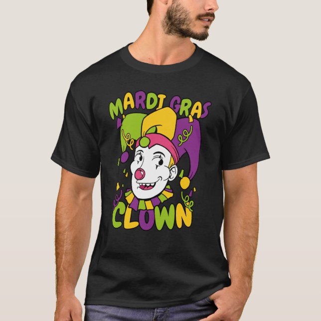 Mardi Gras Clown With Jester Hat Carnival Season C T-Shirt (Vorderseite)