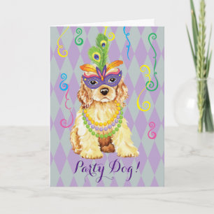 Mardi Gras Cocker Spaniel Karte