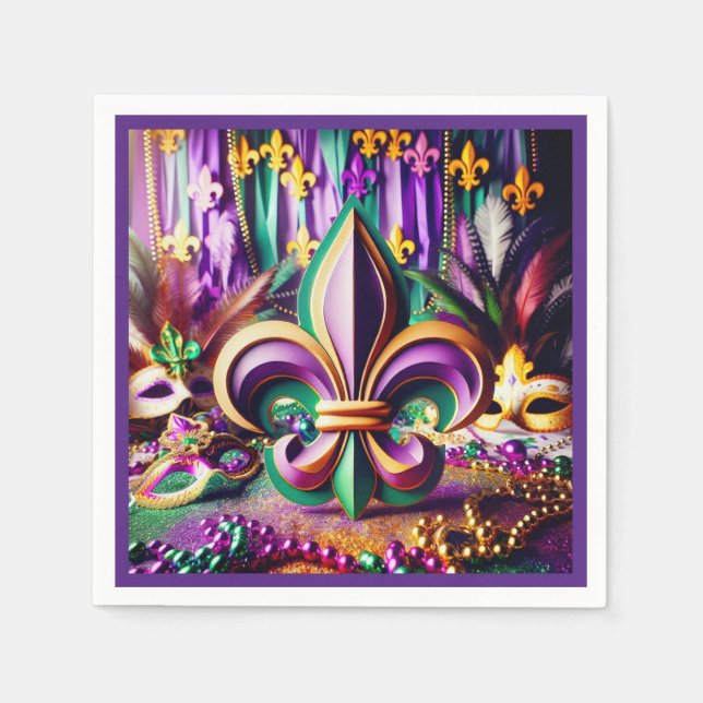 Mardi Gras Cocktail Napkin Serviette (Vorderseite)