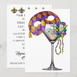 Mardi Gras - Cocktail Party Einladung