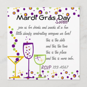 Mardi Gras Cocktails Einladung