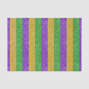 Mardi Gras Colors Glitzer Stripe Bling Seidenpapier