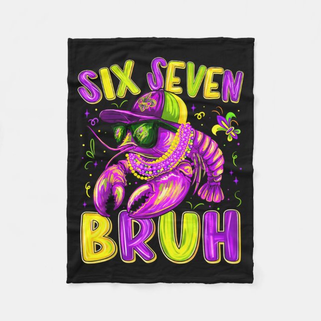 Mardi Gras Cool Six Seven Bruh Crawfish Männer Jun Fleecedecke (Vorderseite)