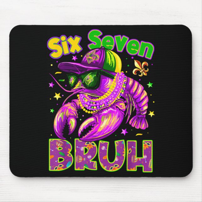 Mardi Gras Cool Six Seven Bruh Crawfish Männer Jun Mousepad (Vorne)
