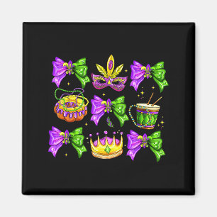 Mardi Gras Coquette-Bogen-King-Cake-Perlen Frauen Magnet