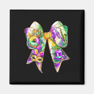Mardi Gras Coquette Bow Fat Dienstag New Orleans W Magnet