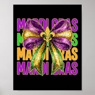 Mardi Gras Coquette Bow Fett Dienstag Parade Carni Poster