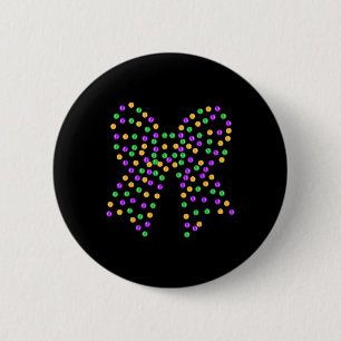 Mardi Gras Coquette Bow Lugano Gestern und Heute Button