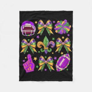 Mardi Gras Coquette Schleife Football Mardi Gras N Fleecedecke