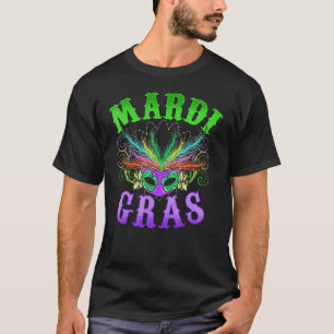 Mardi Gras Costume Long Sleeve w Phantastisch Mask T-Shirt