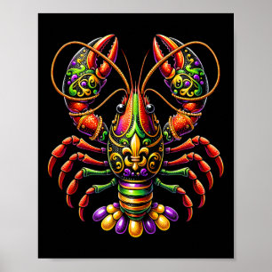 Mardi Gras Crawfish Beauty Frische Pasta machen Poster