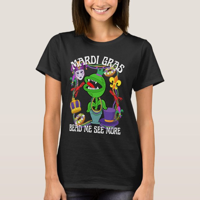 Mardi Gras Crawfish Crawdad Feed Me Beads Jester H T-Shirt (Vorderseite)