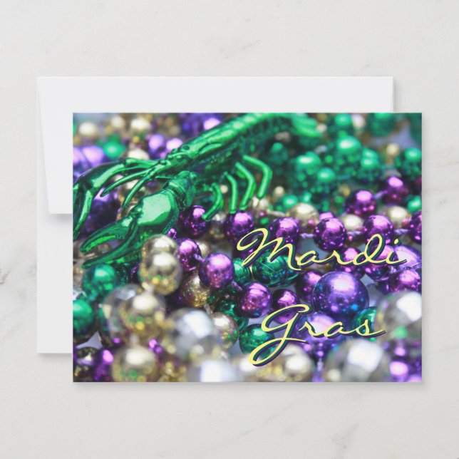 Mardi Gras Crawfish Custom Party Card Einladungen (Vorderseite)