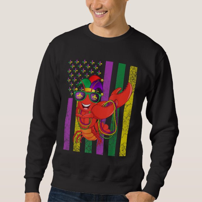Mardi Gras Crawfish Dabbing Sweatshirt (Vorderseite)