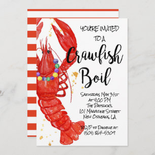 Mardi Gras Crawfish Einladung