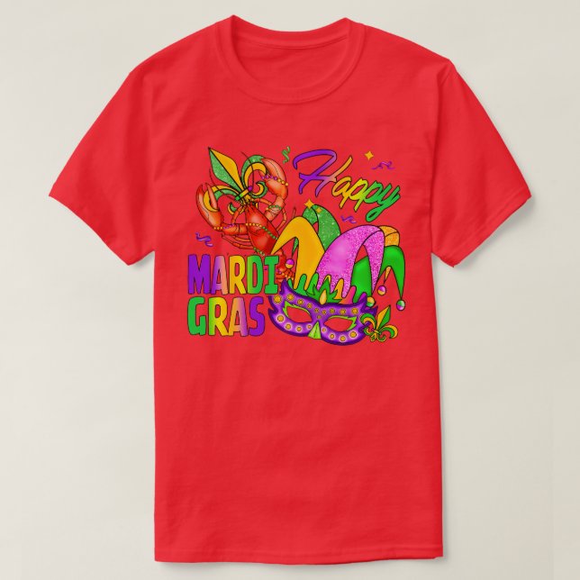 Mardi Gras Crawfish Festfeier für Männer und Fraue T-Shirt (Design vorne)