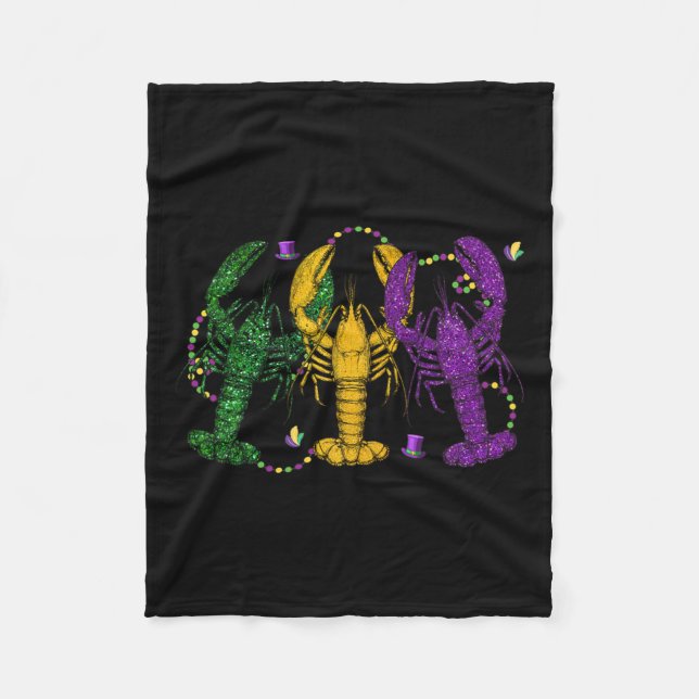 Mardi Gras Crawfish Funny Retro Parade Kostüm Adu Fleecedecke (Vorderseite)