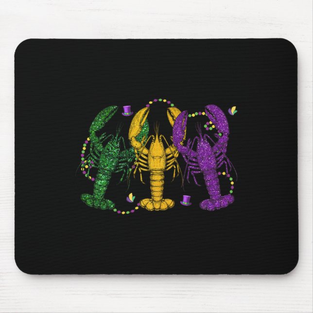 Mardi Gras Crawfish Funny Retro Parade Kostüm Adu Mousepad (Vorne)