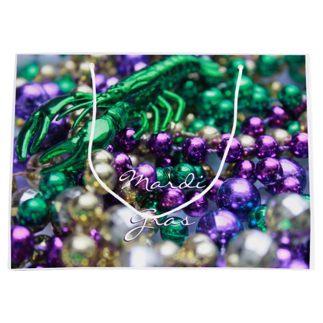 Mardi Gras Crawfish Gastgeschenk Geschenktasche in Große Geschenktüte (Vorderseite)