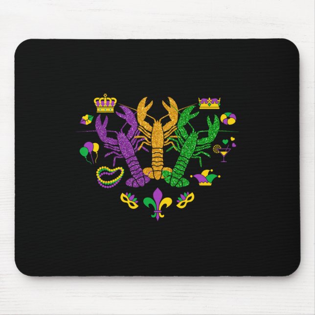 Mardi Gras Crawfish Happy Mardi Gras 2025 Matching Mousepad (Vorne)