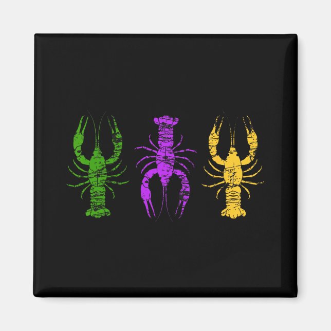 Mardi Gras Crawfish Jester Hat Bead Tee New Orlean Magnet (Vorne)