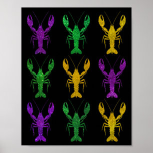 Mardi Gras Crawfish Party Parade Kostüme Männer Fr Poster