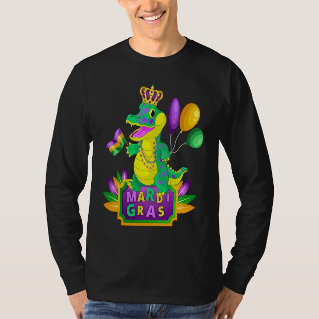 Mardi Gras Crocodile Alligator Lover New Orleans L T-Shirt (Vorderseite)