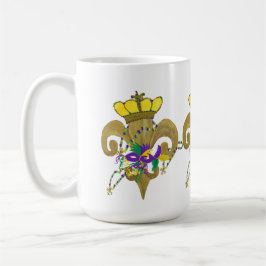 Mardi Gras Crowned fleur de lis Kaffeetasse